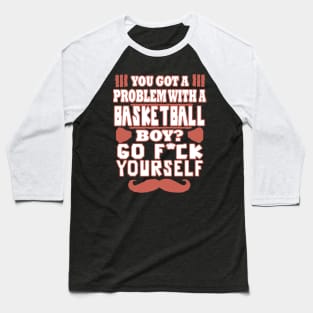 Basketball Men Boys Basket Layer Three Point Line Baseball T-Shirt